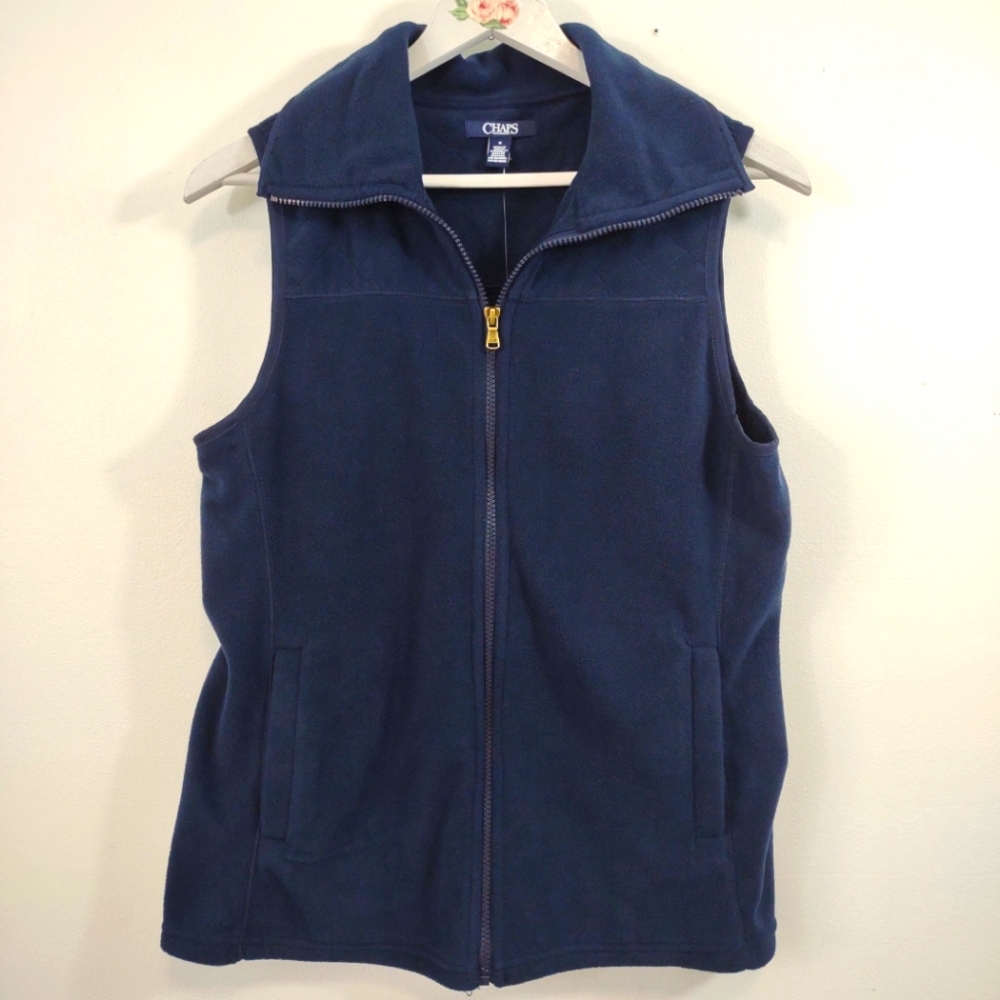 New Chaps Fleece Vest Women's medium Navy